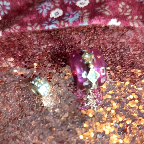 One Round Purple Resin Bead and One Small Round Silver Crystal Spacer! - Picture 10 of 10